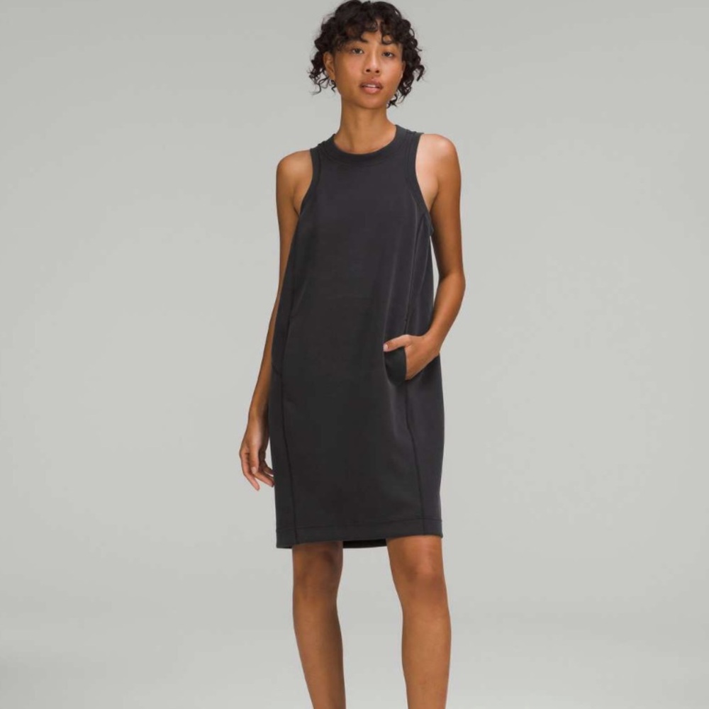 NWT Lululemon Athletica Softstreme Back in Action Black Sleeveless Mini Dress